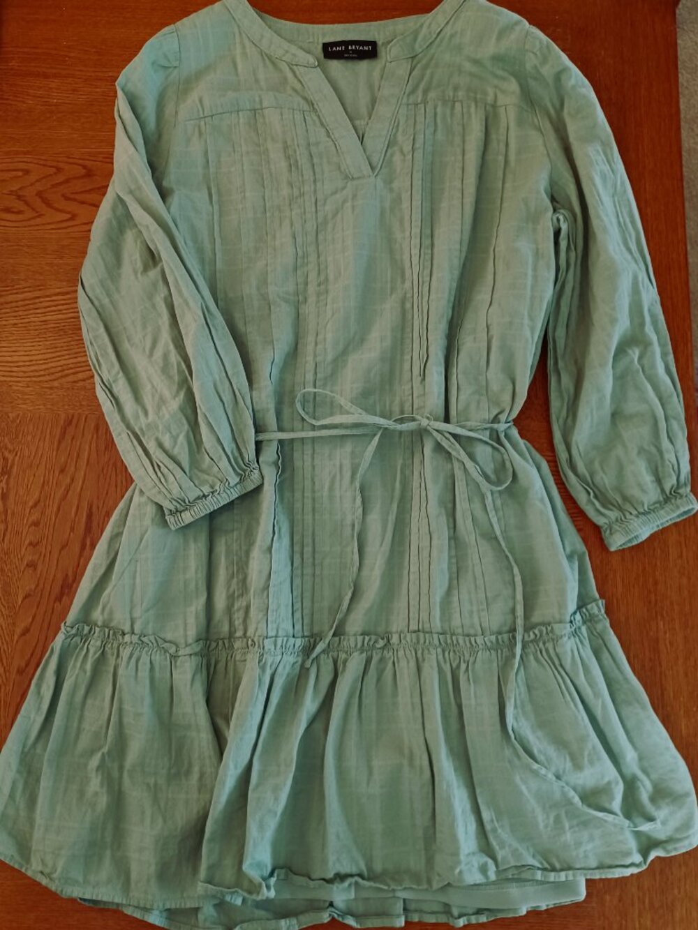 Lane Bryant Split Neck Pintuck Dress